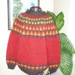 Ready To Ship/autumn Leaves Colorful Lopi Sweater-..
